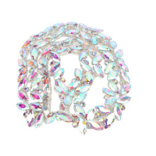 Glaskrallenkette für Kleidung & Schmuck, hohe Härte, Farbe AB, 1 Yard