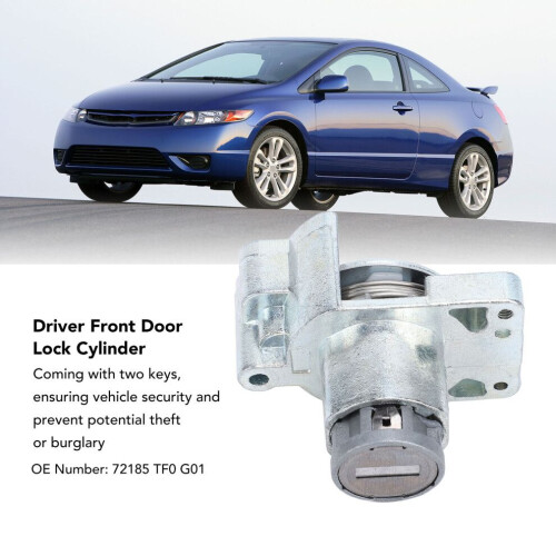 Driver Front Door Lock Cylinder for Civic 2006-2008 with 2 Keys 2