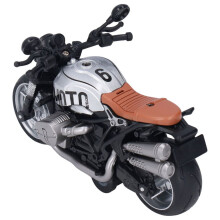 Cooles silber-schwarzes Motorrad-Spielzeug im Maßstab 1:12 mit Beleuchtung und Reibungsantrieb