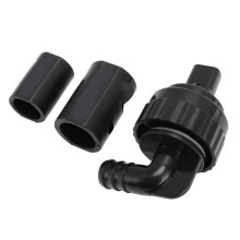 Akvariumvattenutloppskopplingssats, plast, brusreducerande, 13,8 mm, svart