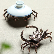 Animal-Shaped Copper Alloy Tea Pot Lid Holder Stand 10x7 cm Decorative Tea Accessory