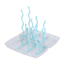 Escurrebiberones azul, bandeja plegable desmontable, 240 x 195 mm