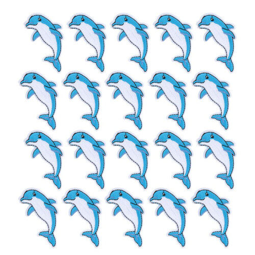 20 Stück handgefertigte Delfin-Stickmuster