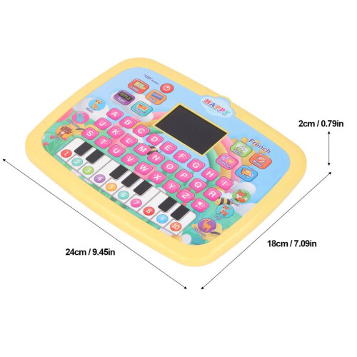 Kids French Language Learning Machine with LED Screen Yellow Interactive Toy 1