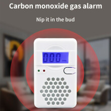 Mini CO-melder met LCD-scherm, geluidssignaal en waarschuwing voor bijna lege batterij.