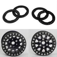 Upgrade Your RC Car with 1.9-Inch Black Aluminum Beadlock Rings Set of 4