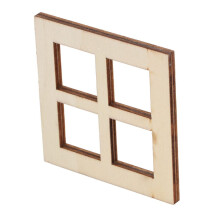 30 st 1:12 dockhus träfönster gör-det-själv-pyssel 7x7 cm linsträ