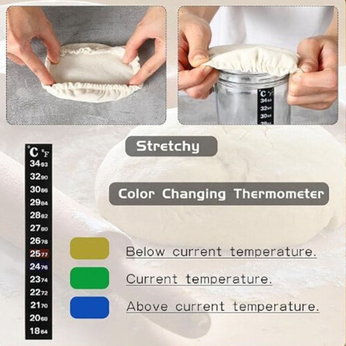 Surdegsstartkit med termometer och lock för 7,5-10 cm burkar 2