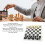Jeu d'échecs et de dames portable enroulable avec sac à fermeture éclair, noir 4