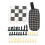 Jeu d'échecs et de dames portable enroulable avec sac à fermeture éclair, noir 3