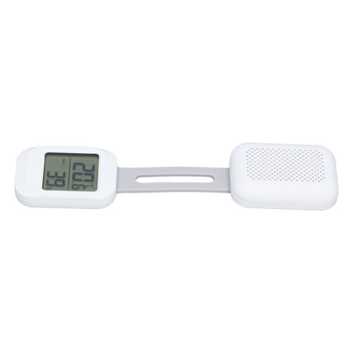 Bärbar gitarrluftfuktare med display, termometer, hygrometer vit
