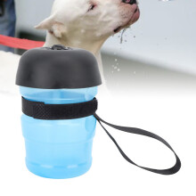 Blaue 520-ml-Hunde-Trinkflasche, auslaufsicher, aus Silikon, für unterwegs