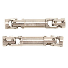 2pcs Steel Drive Shaft for 1/24 RC Cars, 41-51mm, Silver