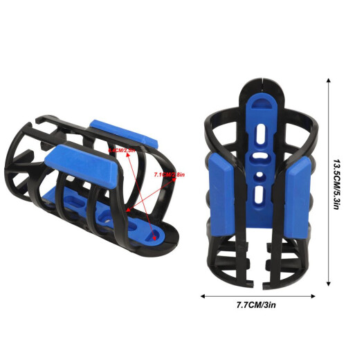 Universal Blue Motorcycle Water Bottle Holder ABS Support for Bikes & EVs 1