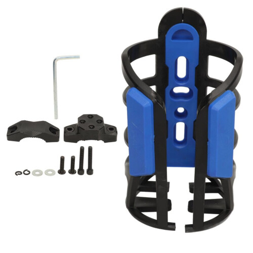 Universal Blue Motorcycle Water Bottle Holder ABS Support for Bikes & EVs 2