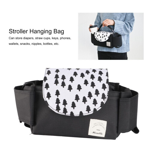 Baby Stroller Hanging Bag Organizer Universal Cup Holder Storage Bag Strollers AccessoryMini Tree Pattern 2
