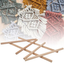 Stickverktygsset i bokträ för DIY-gobelängtillverkning - Set med 6 pinnar