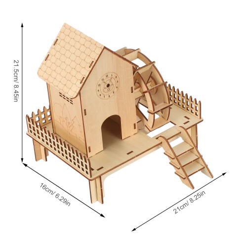 De 3D De Casa De Madera Con Hidráulica 1