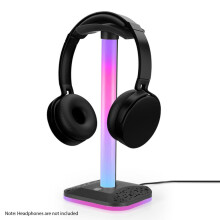 RGB-beleuchteter Kopfhörerständer mit 10 Modi, USB-Kabel, Schwarz