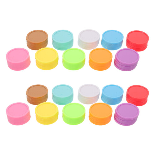4 De Fichas Matemáticas Plásticas Coloridas Com Estojo 1