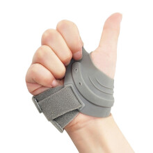 Atmungsaktive Kompressions-Daumenbandage, rechte Hand, Grau, Größe M