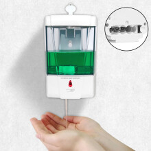Vægmonteret håndfri sæbedispenser, berøringsfri automatisk håndspritdispenser med aflåseligt design med nøgle, kører på batterier eller