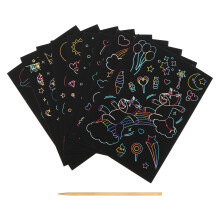 1 Set Kinder Kratzbilder Karten Kratzmalpapier DIY Graffiti Werkzeug
