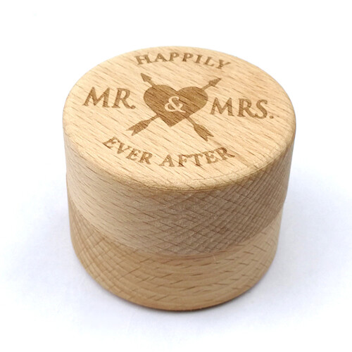 Box Vintage Ring Verpackung Holz Rund