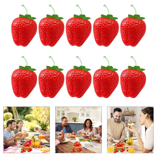 10Pcs Artificial Strawberry Simulation Fruit Model Educational 1