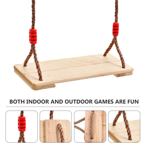 Colgante Madera con Cuerdas para Exterior