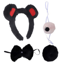 Set Bärenkostüm Mit Stirnband, , Nase, Fliege Und