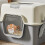 Cats Litter Pans for Older Cats Plastic Small Smooth-Gray 2