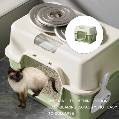 Cats Litter Pans for Older Cats Plastic Small Smooth-Gray 2