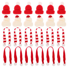 40Stk Mini Strickmütze Mit Schal Für Puppen Und Weinflaschendekoration