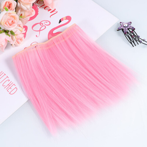 5 Unidades Cabello 15 Cm Resistente Calor Para Muñecas Rosa