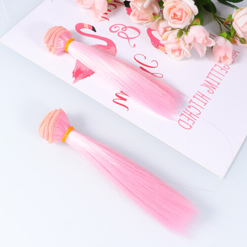 5 Unidades Cabello 15 Cm Resistente Calor Para Muñecas Rosa 2