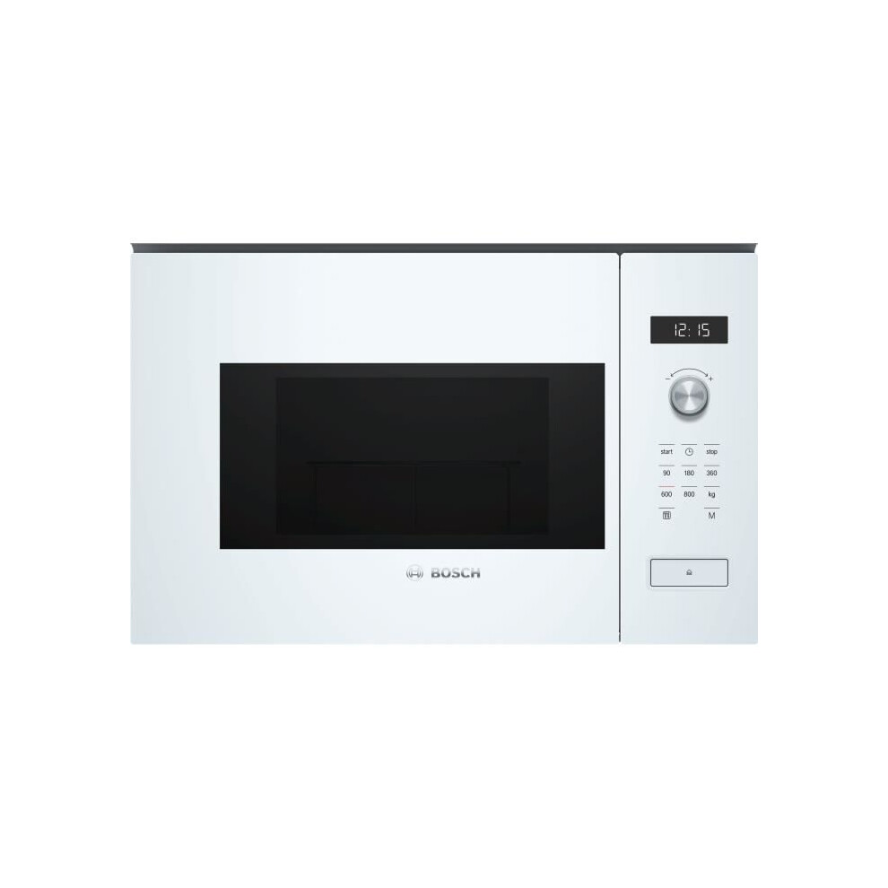 New Bosch Serie 6 Bfl524mw0, Built-In, Grill Microwave, 20 L, 800 W, Rotary, Touch, White