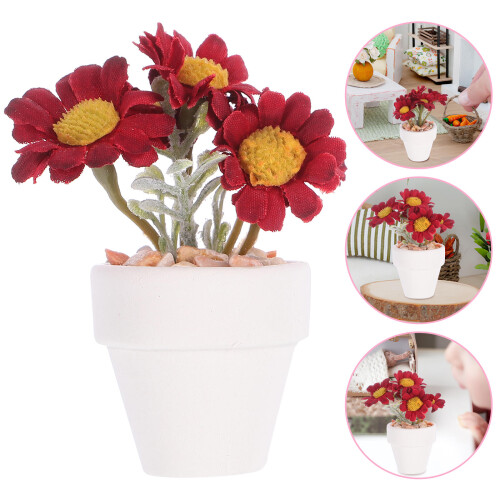 Dollhouse Potted Plant Mini Artificial Greenery Ornament 2