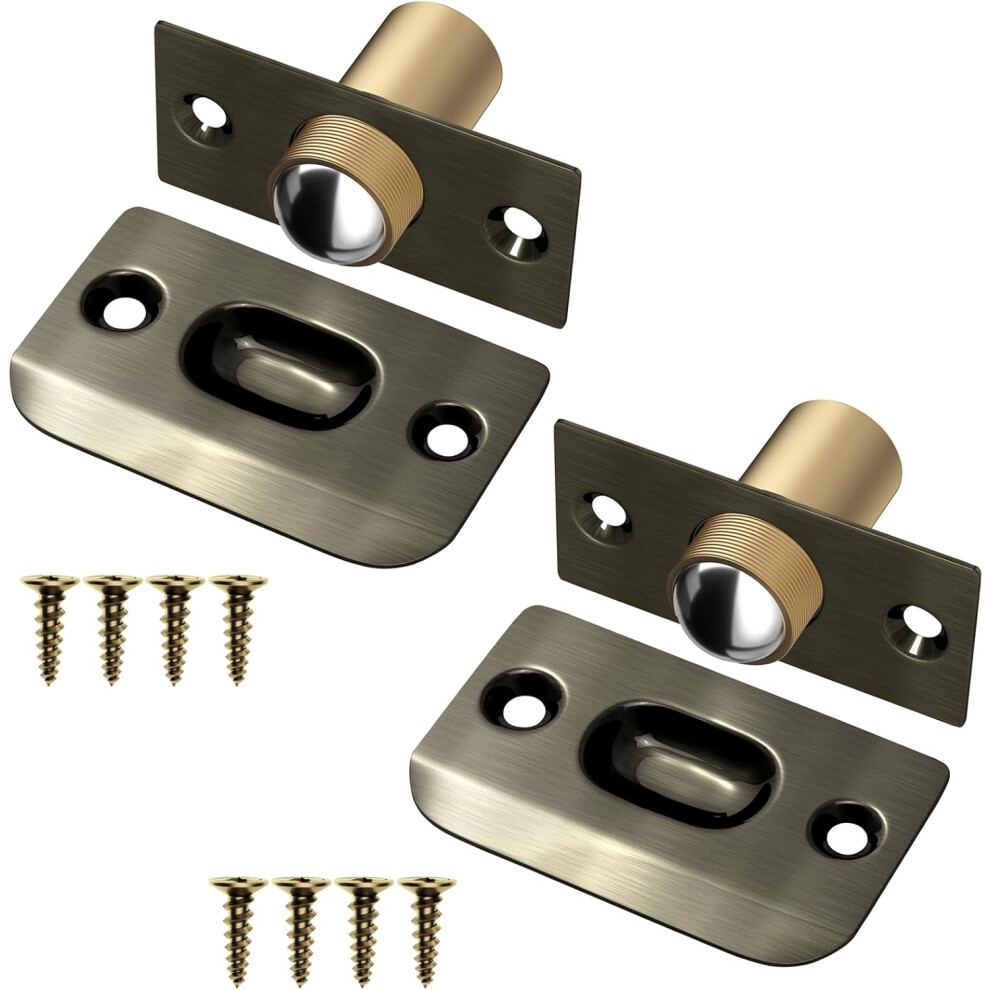 Yao96266 2 Pack Ball Door Catches Roller Door Catches Adjustable Door Latches Spring Ball Bearing Door Catch Hardware For Cupboard Closet Door Bronze 4055695005980