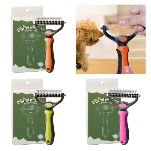 Peigne Double face pour animaux de-Grand double orange 2