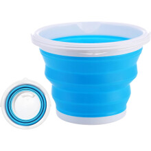 yao96266 10L Collapsible Bucket For Car Wash, Mop, Easy Cleaning With Handle - Foldable, Portable, Space Saving Indoor Outdoor Use (Blue)