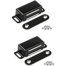 yao96266 4 Pack Magnetic Door Catch Strong Magnet Cabinet Latches Magnetic Hardware Stainless Steel Door Closer For Door Cupboard (Size:S) Black