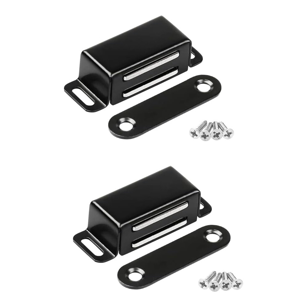 Yao96266 4 Pack Magnetic Door Catch Strong Magnet Cabinet Latches Magnetic Hardware Stainless Steel Door Closer For Door Cupboard (Size:s) Black 4055695005874