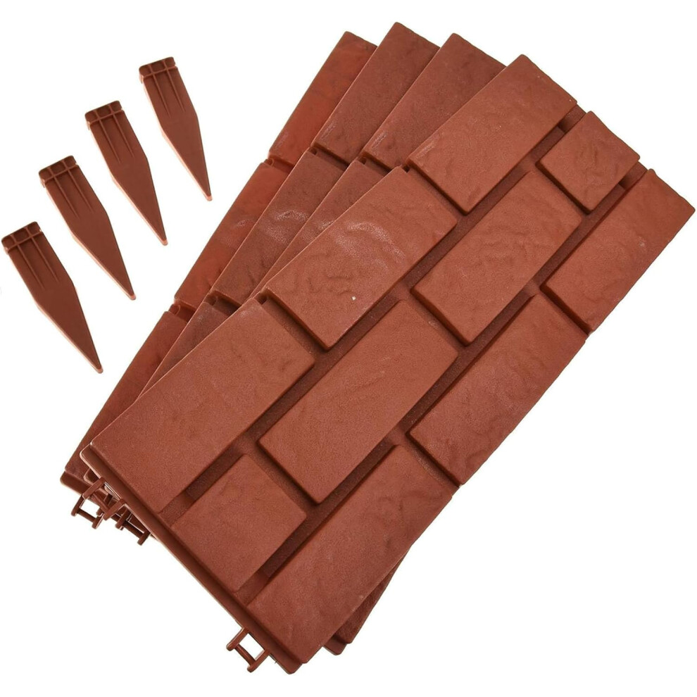 Yao96266 8 Pack Plastic Interlocking Garden Edging Skirting Border Picket Fence Barrier Lawn Garden Fencing For Flower Bed Pathways Tree Pond 4055695005638