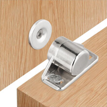 yao96266 4 PCS Magnetic Door Catch Latch Kitchen Magnet Push Catch Round Magnets Door Closers With Screw For Wardrobe Cupboards Drawer Silver
