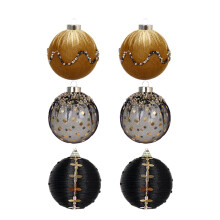 Boule en peluche légère de Festival, 1 boîte de 8cm,-l'or noir