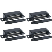 yao96266 4 Pack Magnetic Door Catch Strong Magnet Cabinet Latches Magnetic Hardware Stainless Steel Door Closer For Kitchen Cupboard (Size:L) Black