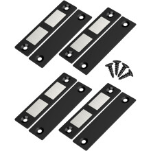 yao96266 4 Pack Cabinet Door Magnets, Magnetic Slim Door Catch Ultra Thin Double Magnetic Catch For Furniture Wardrobe Cupboard Door Black