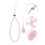 1 Pezzo Corta Antiperdita con Piastrina e Cristallo Rosa 5