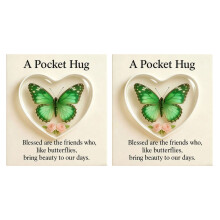 Portable Inspirational Acrylic Butterfly Pocket Hug-Green